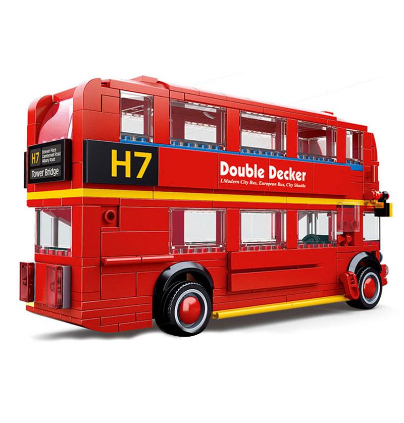 Technical Tour Bus Car City Vehicle School Bus Container Truck Building Blocks Goods Vehicle Creative MOC Racing Toys
