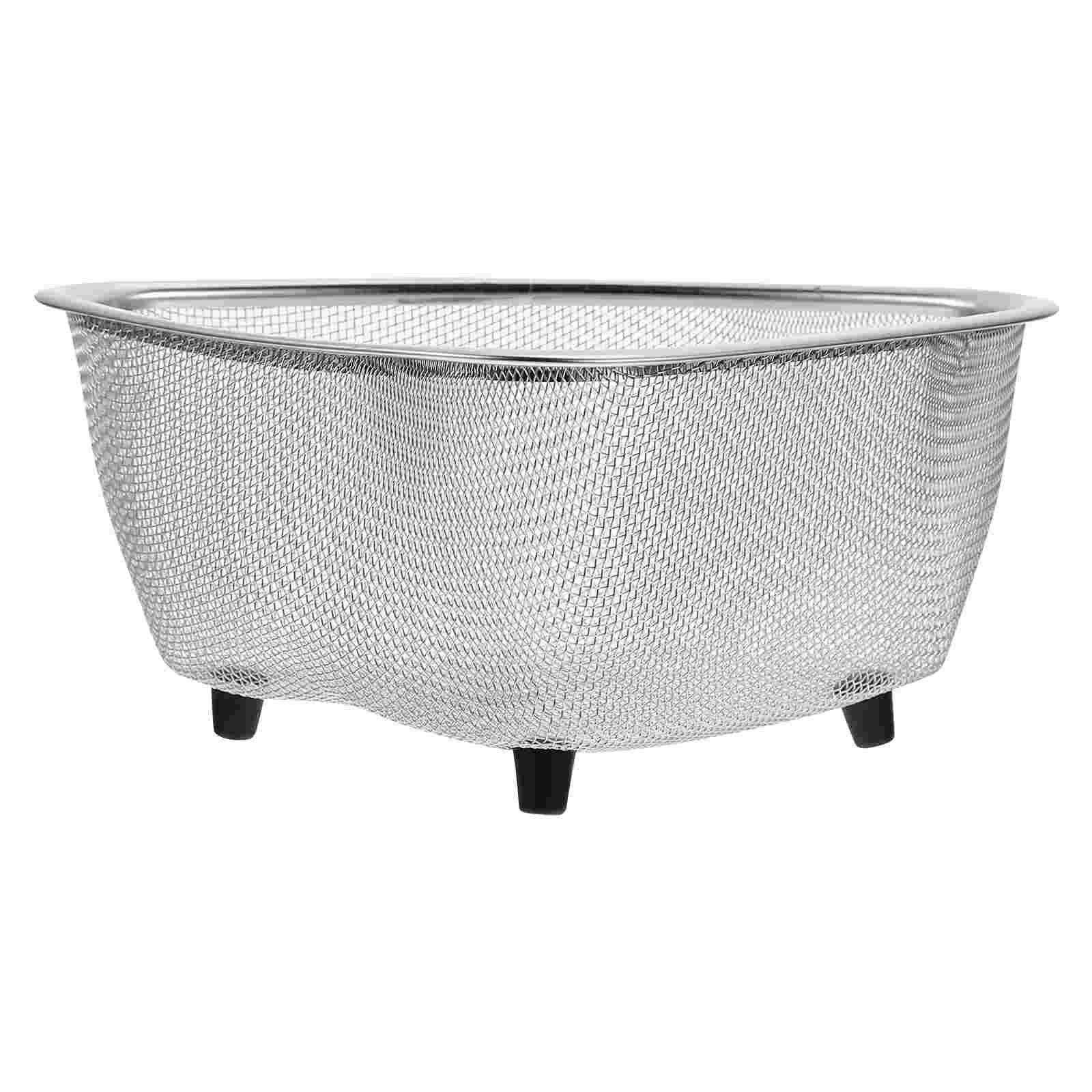 

Drain Basket Sink Dishes Brush Holder Kitchen Sponger Stainless Steel Draining Rack Drainer