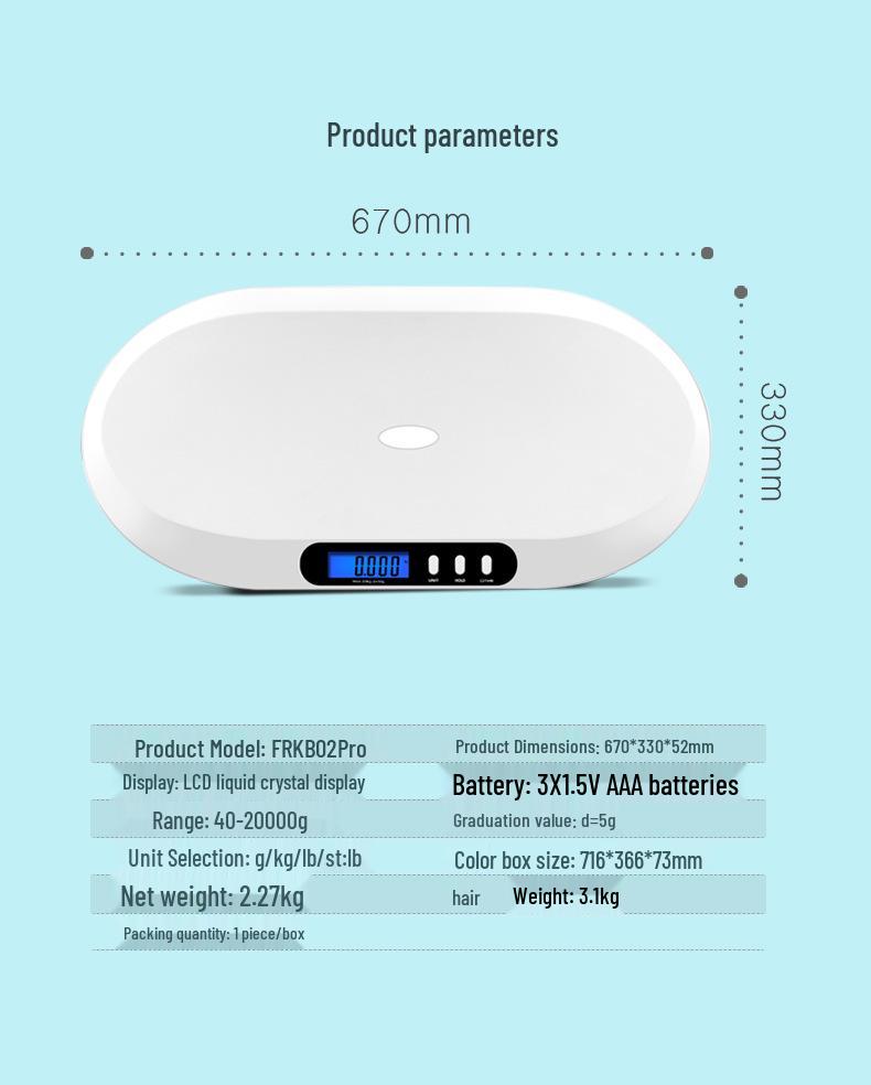 Digital Baby and Pet Weighing Scale - Electronic, In Stock, Ready to Ship