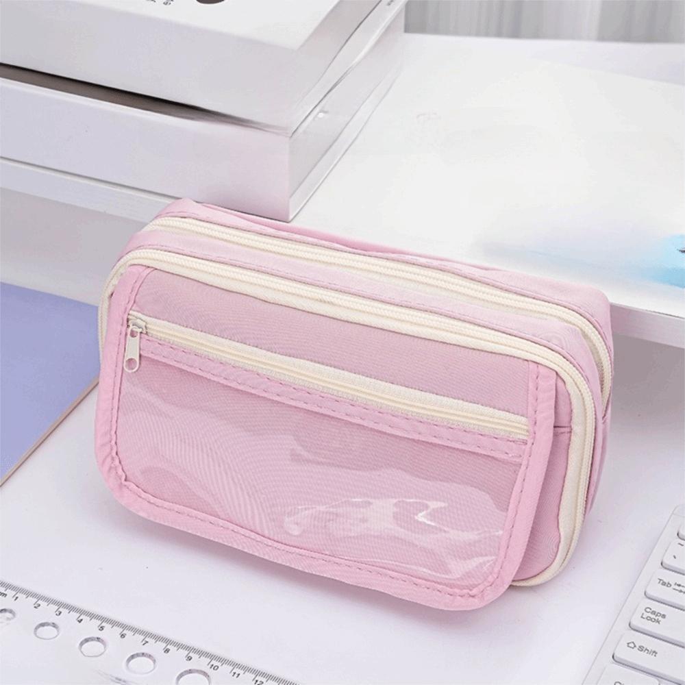 Large Capacity Pen Pouch Solid Color Pencil Case Fashion Pencil Bag  Back To School