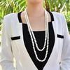 Stylish Simple Pearl Necklace Stylish Multilayer Sweater Chain Collarbone Chain
