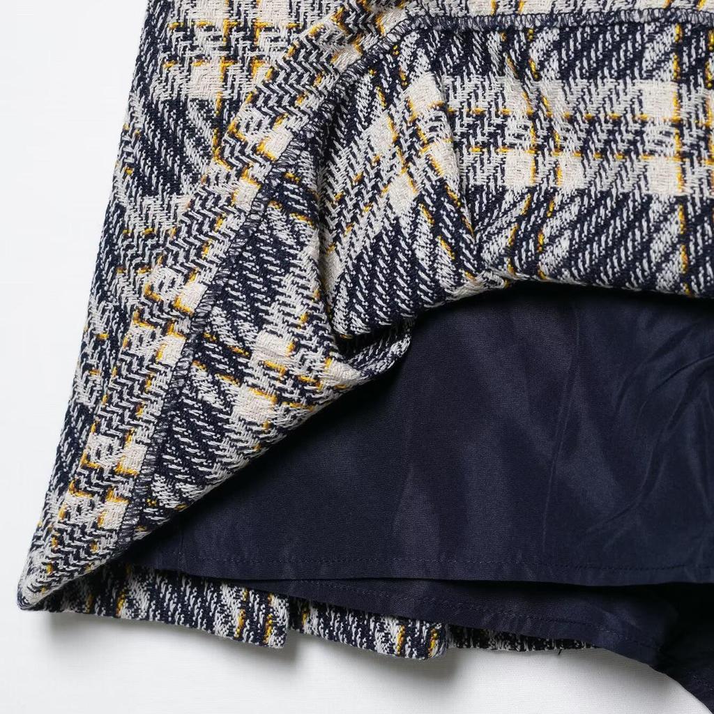 2025 Spring Women's Slim-Fit Plaid Vest and Culottes Set