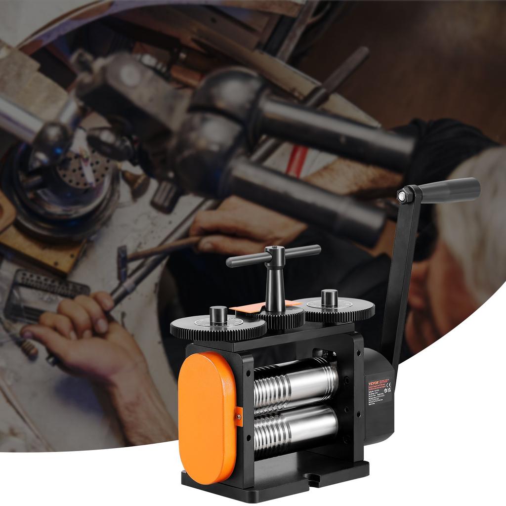 VEVOR Laminatoio, Laminatoio per Gioielli da 2,24"/57 mm, 1: Rapporto di trasmissione 2, Laminatoio Multifunzione 3-in-1