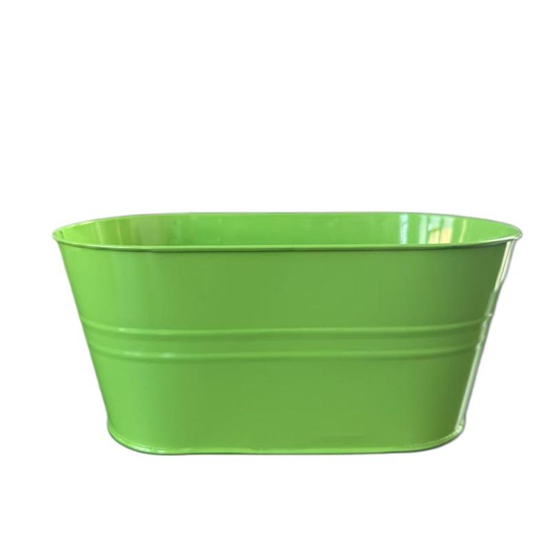 Oval Metal Double Hook Hanging Flower Pot for Railings and Fences