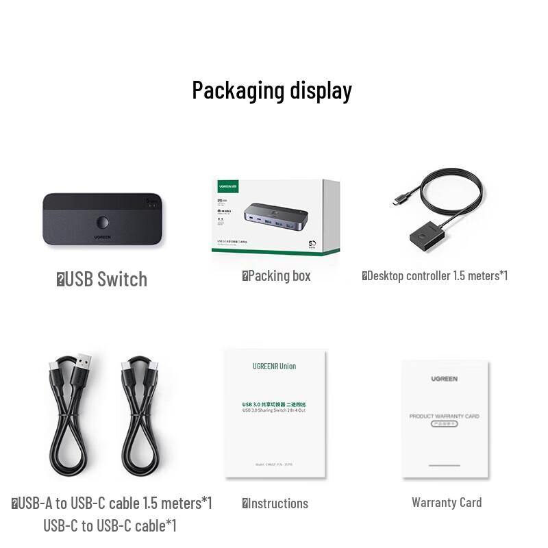 UGREEN USB 3.0 KVM Switch 2 In 4 Out