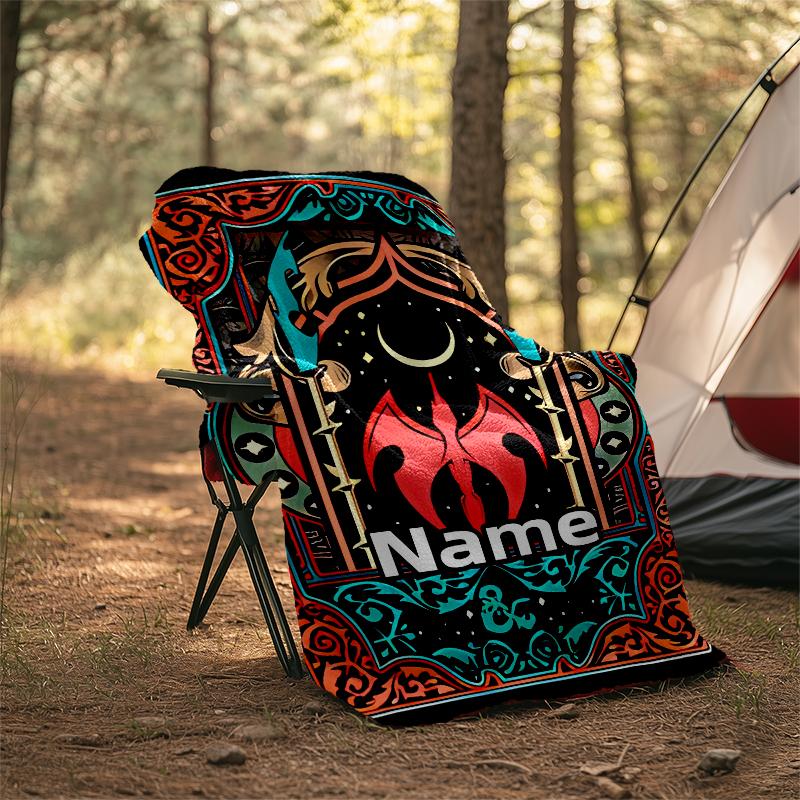 Personalized Custom Name Blanket - Dungeons & Dragons Print Design,Blanket for Sofa,Bed,Travel,Camping - Soft and Warm, Great Gift
