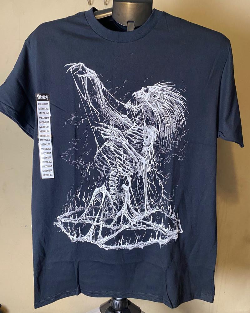 

RIDDICK ART Pentagram Zombie Gothic Streetwear Black Graphic Tee-NWT Unisex T-Shirt XXXXL