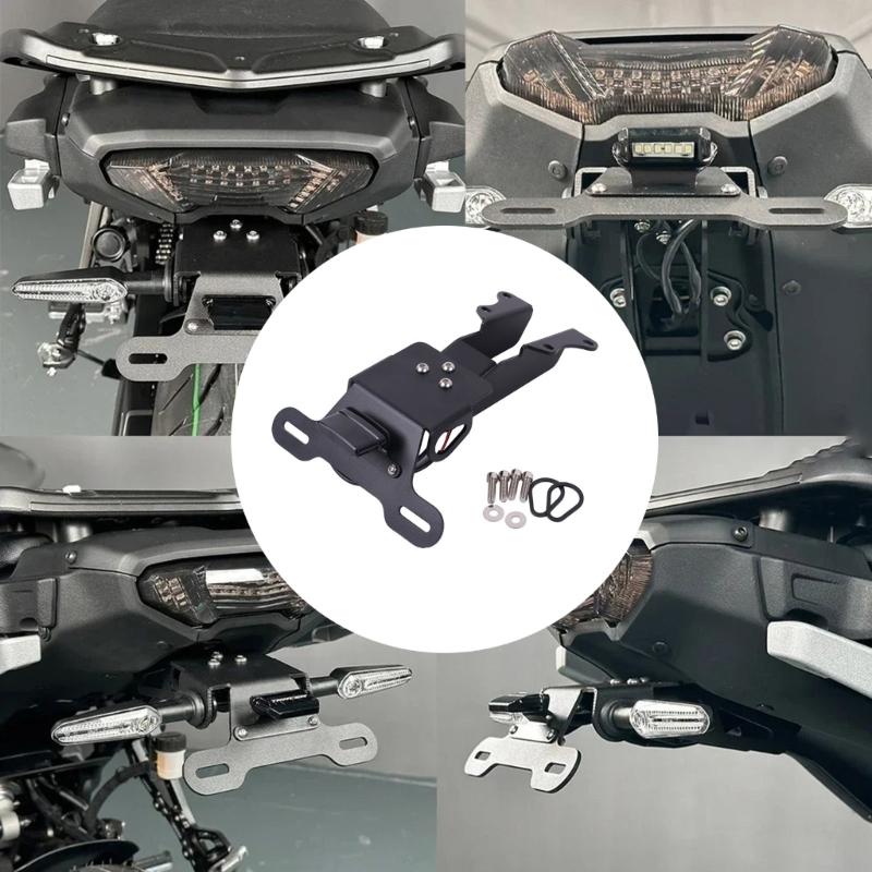 Universal Motorcycle License Plate Mounting Kit Short Tail Design Enhanced Stability Stainless Steel Easy Installation