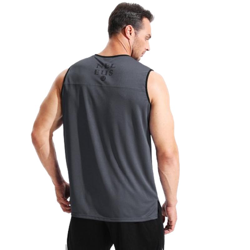 Men's Sports Vest Shirts Bodybuilding Tank Tops Training Gym Tee Sleeveless V-neck Jacket