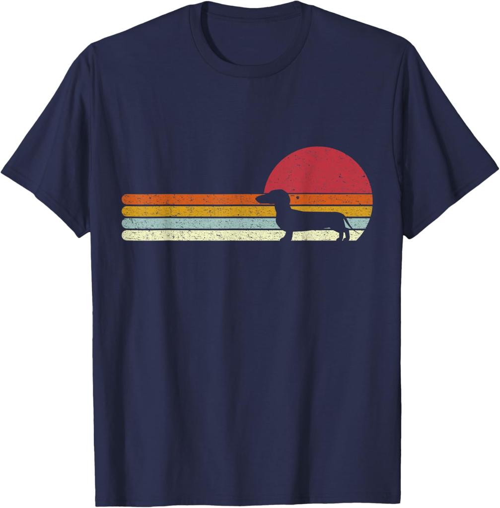 Dachshund Silhouette Sunset Dog Owners T-Shirt for Woman Man Summer Cotton Printed T-shirt Casual Streetwear Clothes