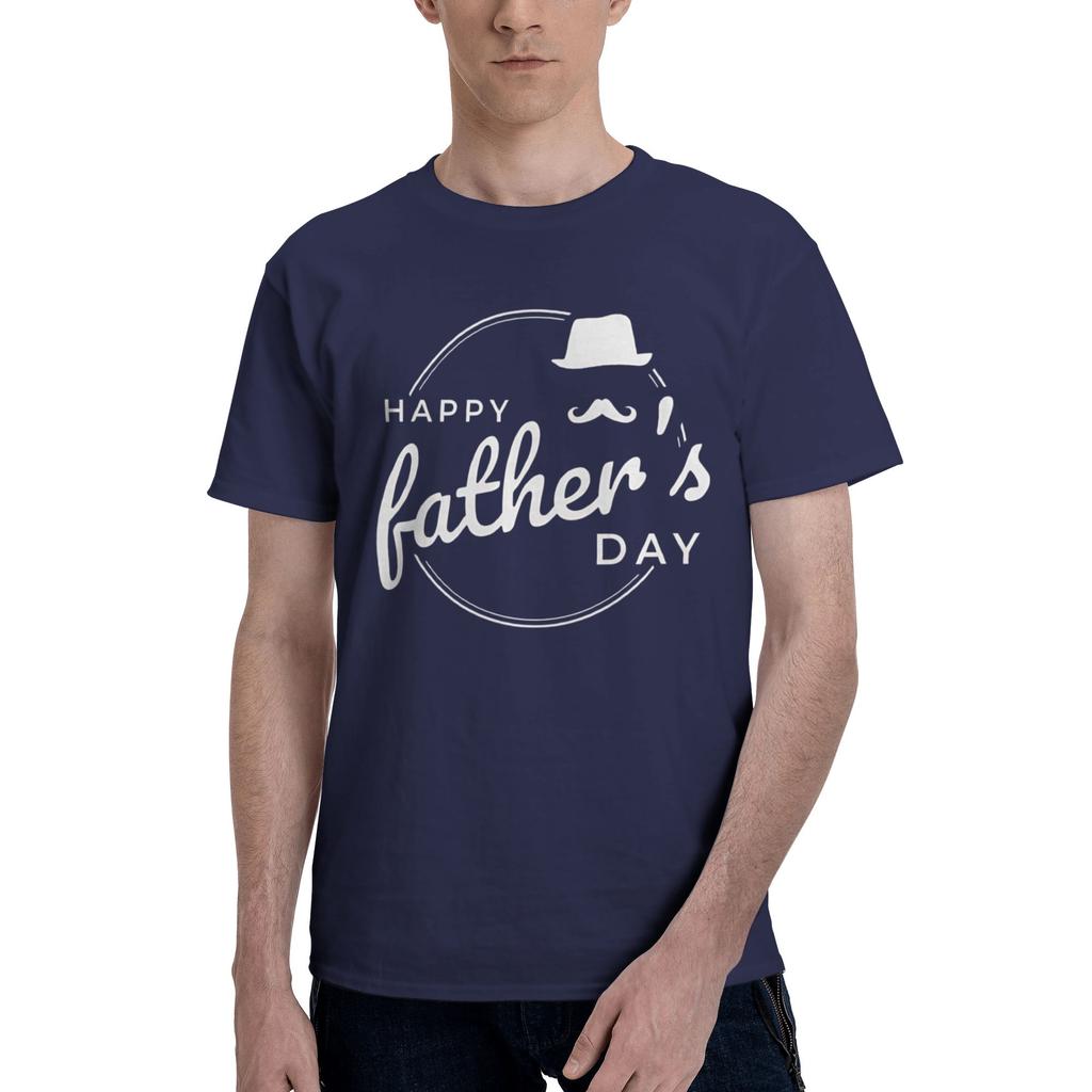 Happy Men T Shirts Fathers Day Unique Tees Short Sleeve Crewneck 100 Cotton Printed Clothes TShirt