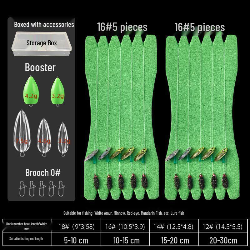 Tinplate Crankbait Rod with Red Sleeve Hook & White Stripe Melon Seed Lure - Gen 2 Poison Mosquito Fly & Tilapia Lure Set