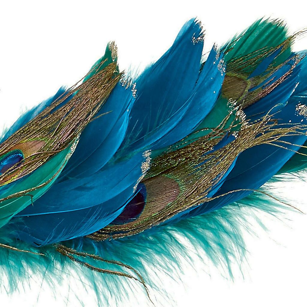 Xmas Peacock Clip Decoration Simulation Long Tail Peacock Xmas Decorations for Home Decor