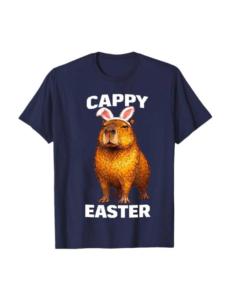 Cappy Easter Fun Dolphin Rabbit Ear Animal Meme Tshirt 2026 Summer Unisex Women Luxury Fashion Cotton Tshirt Short Sleeve Top