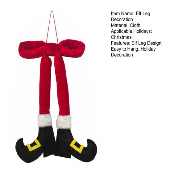 Vánoční sametová dekorace elfí nohy Ručně vyrobená Domácí Kancelář Festival Sváteční Párty Okno Dveře Závěsná Plyšová Mašle Ozdoba