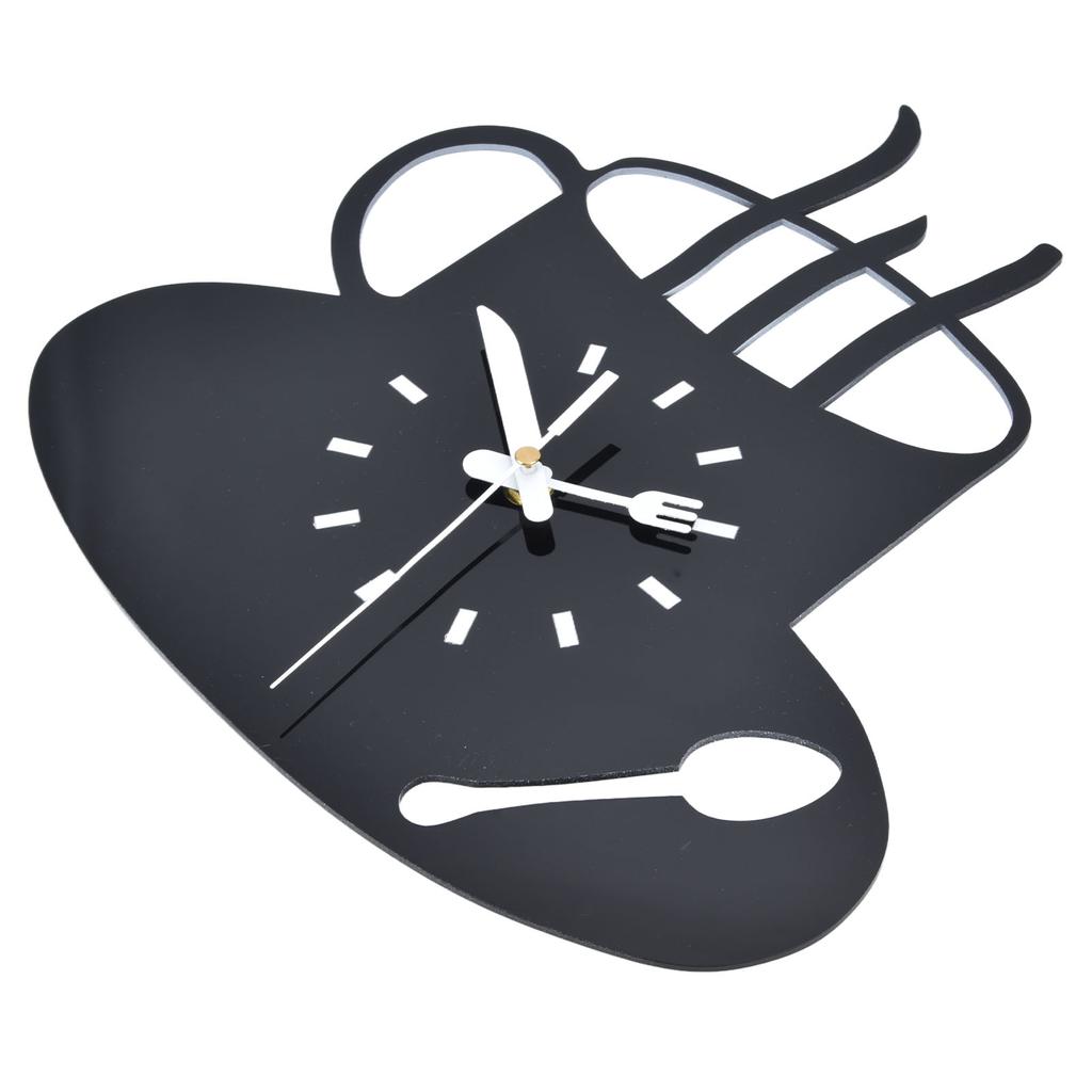 Kitchen Wall Clock 3D Modern Coffee Mug Style Acrylic Silent Movement Frameless Design Silent Wall Clock