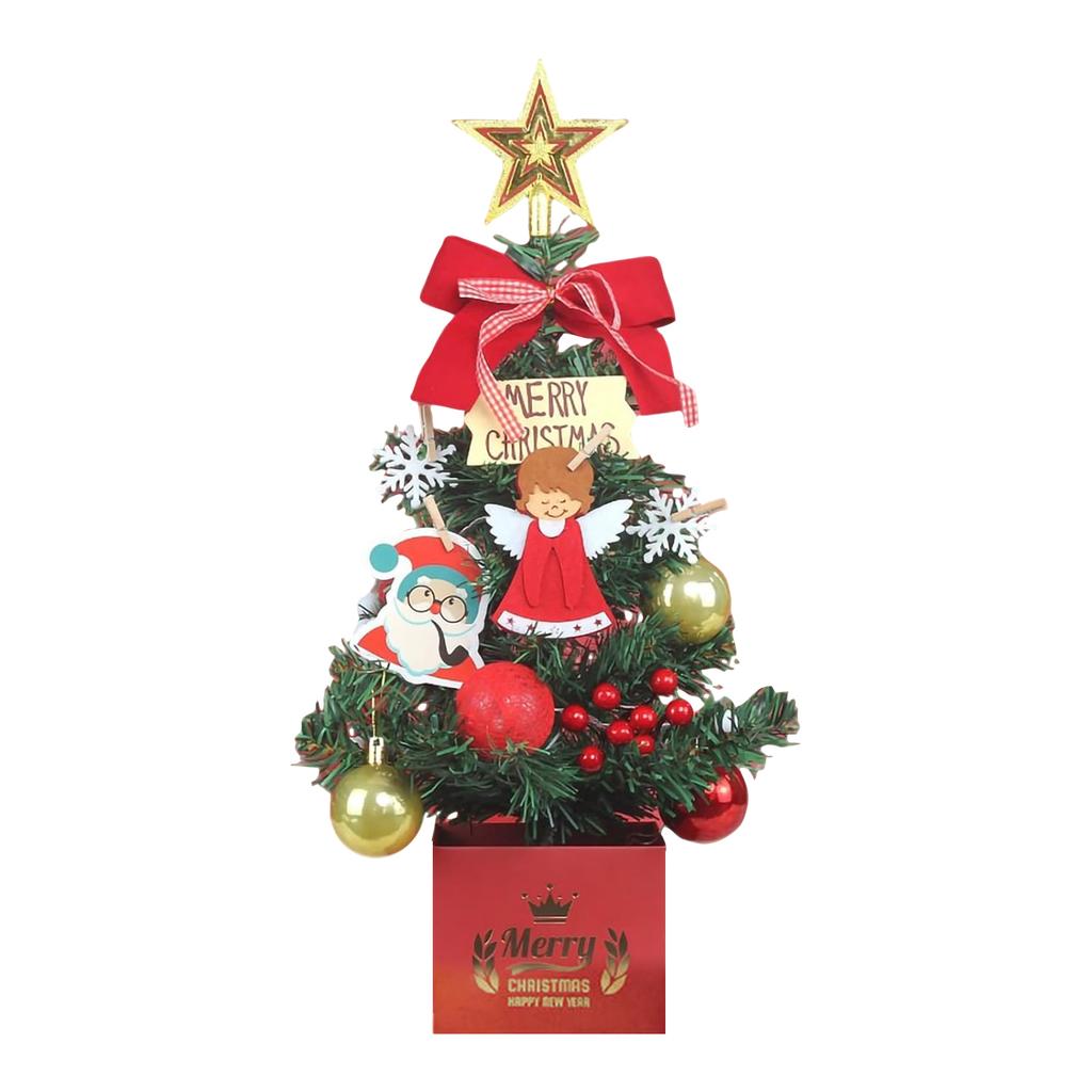 PVC Desktop Christmas Tree With String Lights (batteries Not Included), Exquisite Artificial Decoration, Suitable For Both Indoor And Outdoor Use.