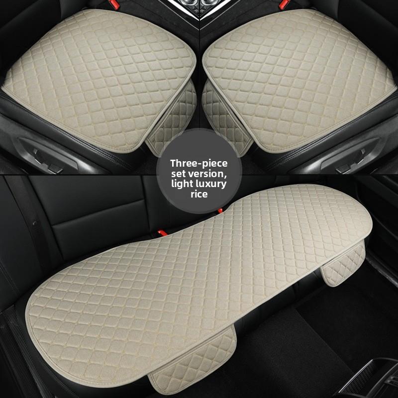 Car Seat Cushion Four Seasons Universal Non-slip Single + Backrest, Three-piece Set
