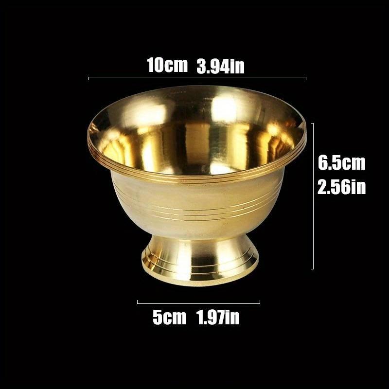 Pure Copper Drinking Bowl Brass Small Auspicious Tibetan Holy Creative Water Cup Tea  Golden Home's Gift Decorative Buddhist