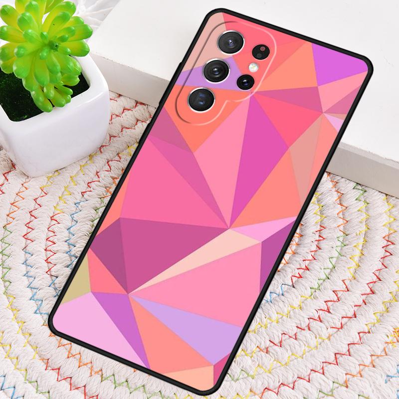 Geometric Stripy Triangle Silicone Phone Case For Samsung Galaxy note 10 pro S26 S25 S24 S23 S22 S21 Plus S25Ultra Capa Cover