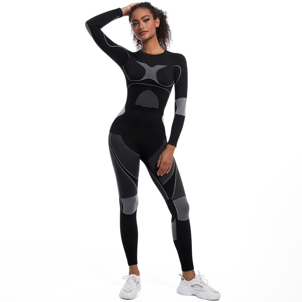 Seamless Yoga Sets Nessaj Women Long Sleeve Gym Fitness Suits Nylon Knitted High Waist Running Sportswear