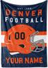 Throw Blanket For Football Fans Ships Next Day Made In Usa -Custom Fleece Name Ideal Youth Footb  Custom Blankets