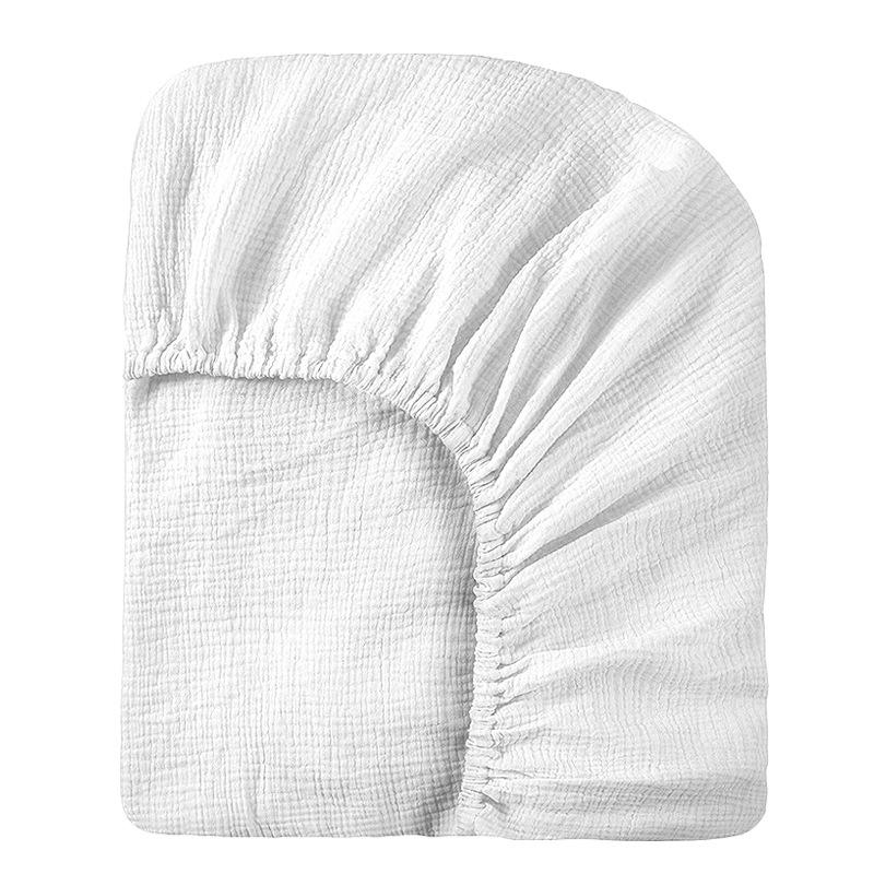 Baby Pure Cotton Double Layer Gauze Crinkle Fitted Sheet Bed Cover