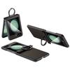 SULADA For Samsung Galaxy Z Flip5 5G Case with Ring Kickstand Magnetic Closure Leather PC Phone Cover Carbon Fiber Texture