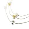 Les Trésors De Lily [P8479] - Designer Necklace 'Love' Gold Silver - 3 Rows 50 To 55 Cm - 7x6 Mm
