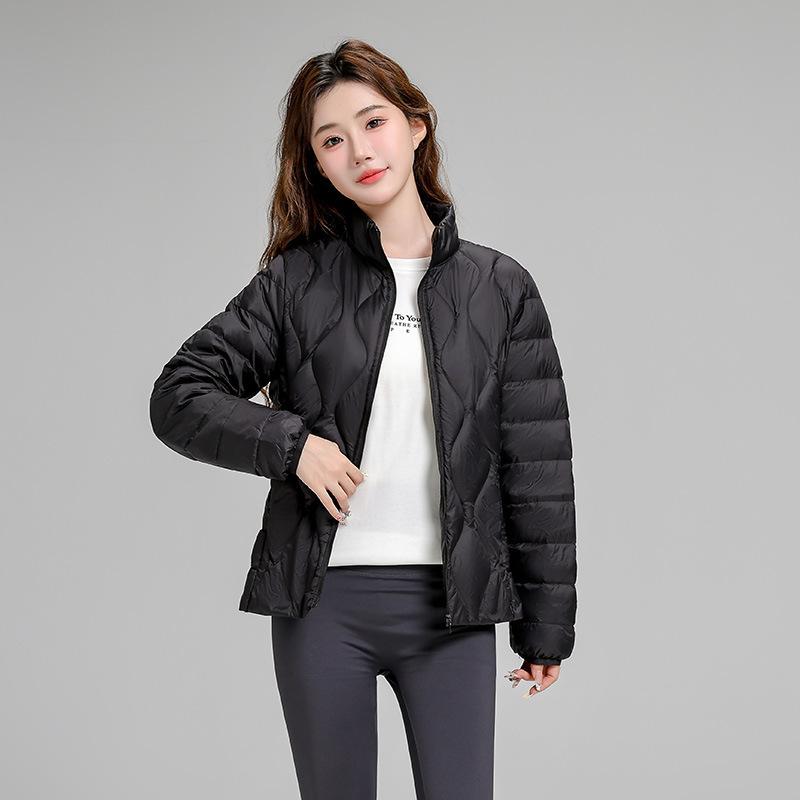 New Light Down Jacket Women's Short Stand-up Collar Autumn and Winter Long-sleeved Versatile Slim-fitting White Duck Down Casual Jacket Tide