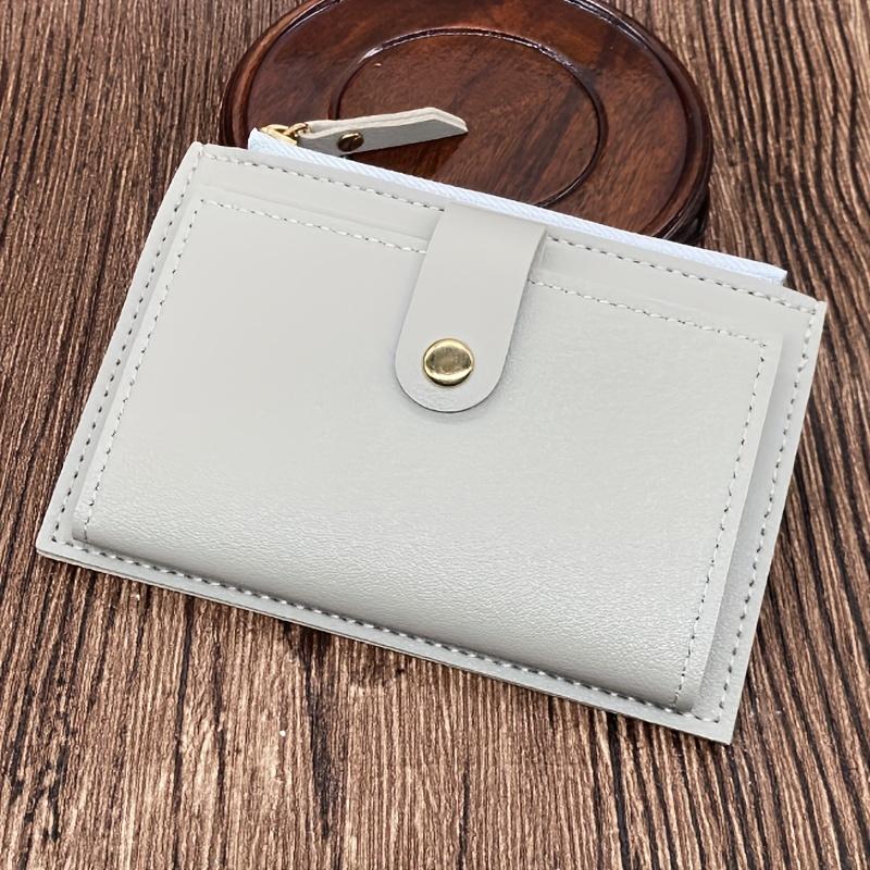 Slim & Stylish Women's Wallet with Snap Button Zipper - Lightweight, Portable Bifold Design
