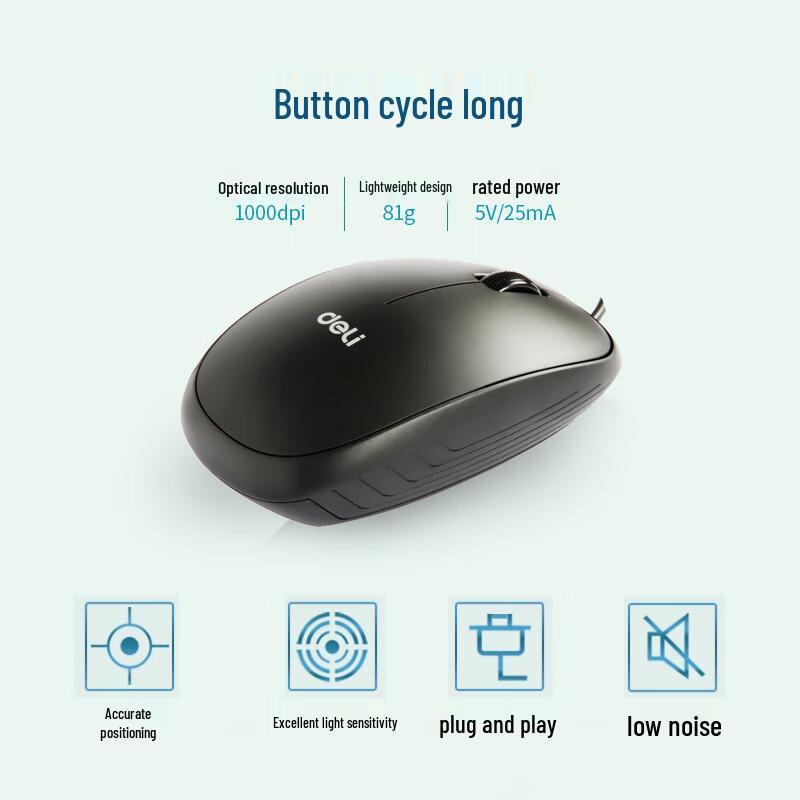 Deli 3715 USB Wired Mouse