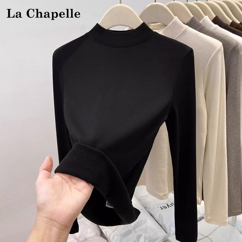 

La Chapelle Women s Thickened Velvet Turtleneck Base Layer Top L