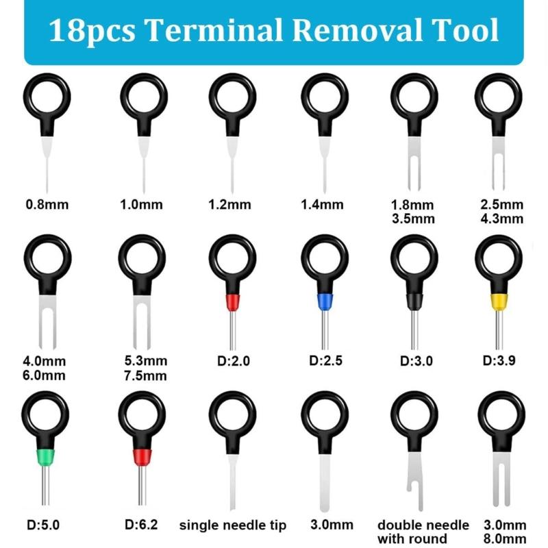 720Pcs Connector Pin Terminals Car Electrical Wire Terminals 1/1.5/1.8/2.2/2.8/3.5mm Automotive Pin Connector Enduring
