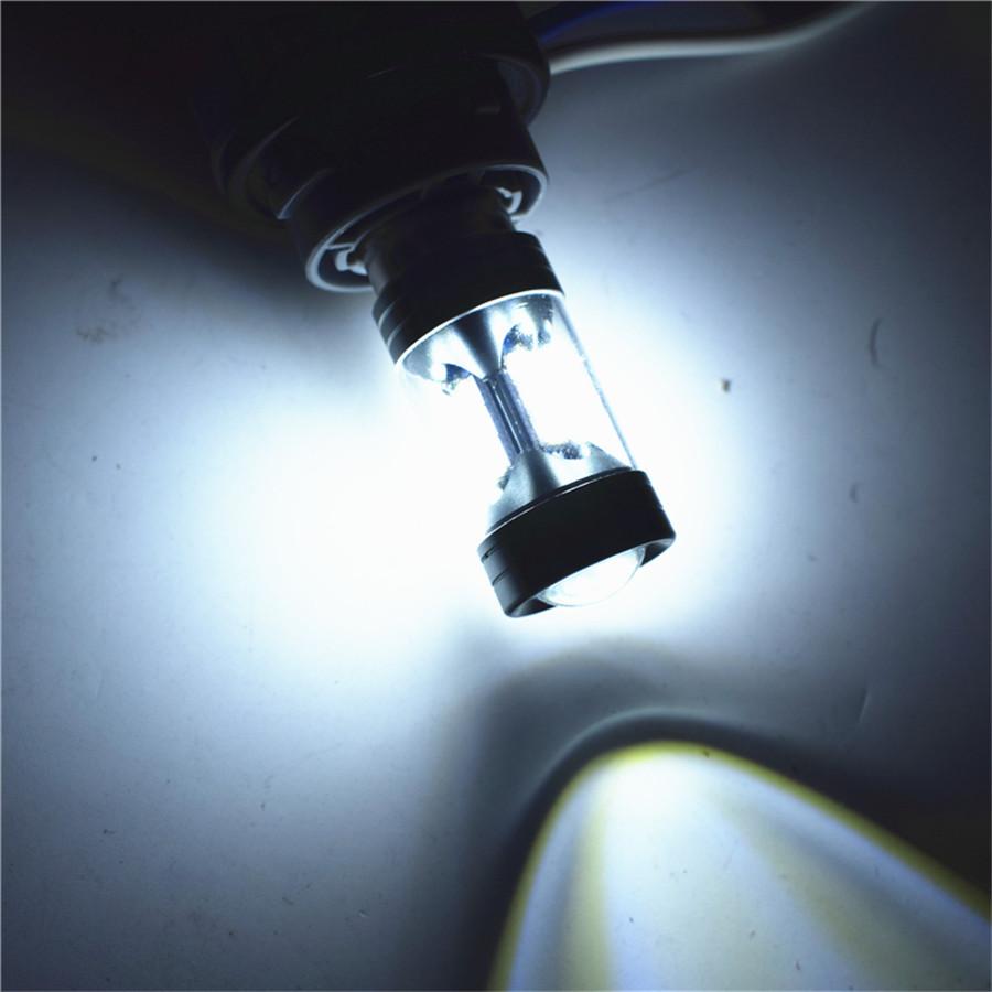 New 100W 3-Side White 6000K Ba20D 22Smd 12V-24V Hi/Lo Beam Headlight Drl Driving Light Bulb For Motorcycle 2Pcs