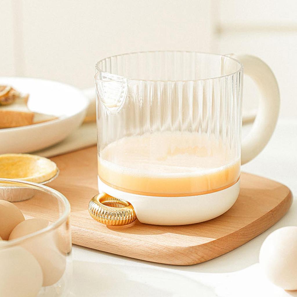 Egg Mixer Cup Semi-Automatic Ergonomic Kitchen Baking Tool Manual Egg Mixer Cup for Marinades Cake Batter Juices Sauces Cream