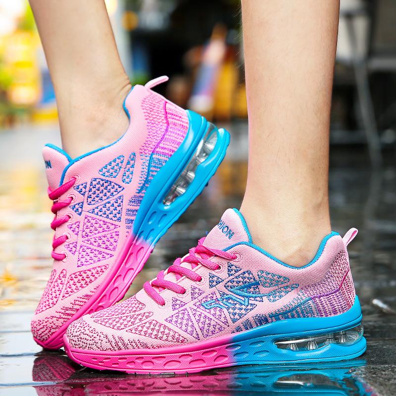 

Flying woven mesh breathable low-top student trend sports casual shoes couple s air cushion running shoes 45