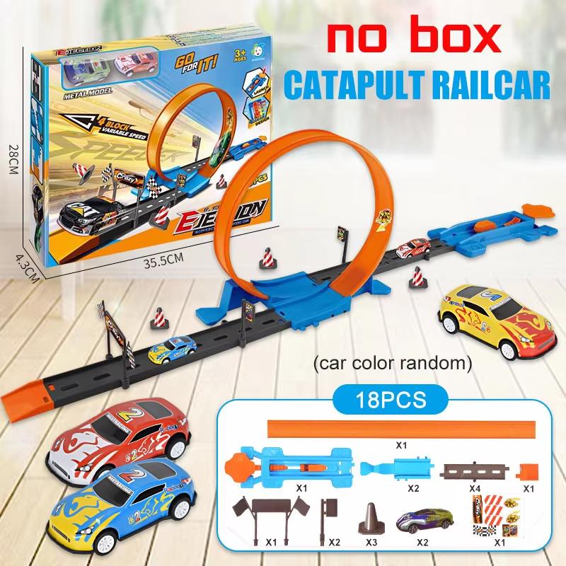 Stunt Speed Double Car Wheels Model Toys For Kids Racing Track Diy Assembled Rail Kits Educational Interactive In Stock