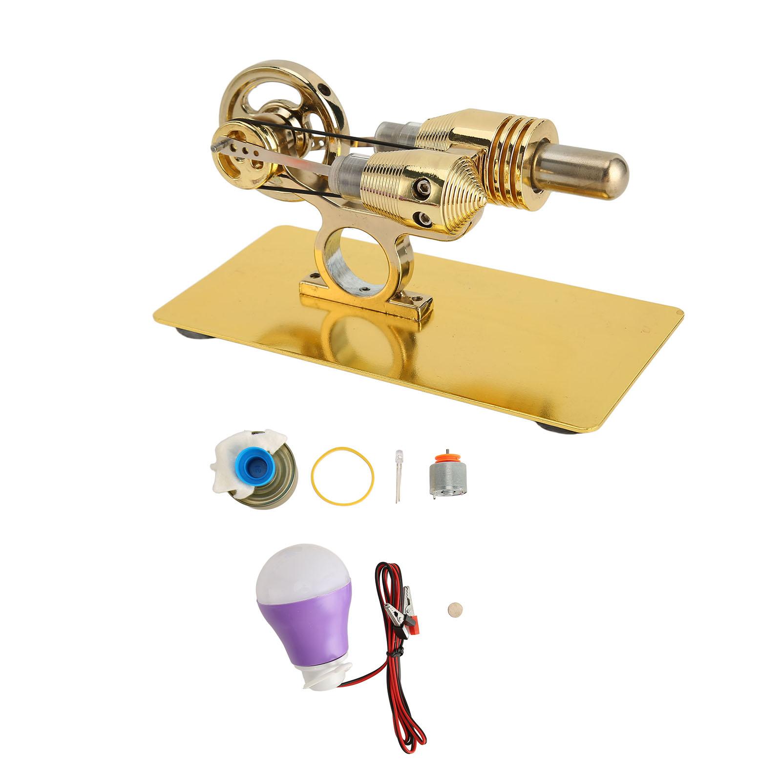 

Модель двигателя Стирлинга, комплект, низкий уровень шума, плавная работа, золотая модель двигателя Стирлинга, образовательная