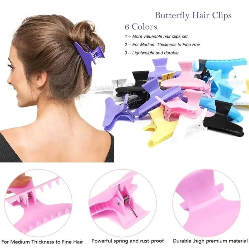 12Pcs Claw Clamps Hair Section Clamps Holding Tools Hair Styling Tools  Salon Use