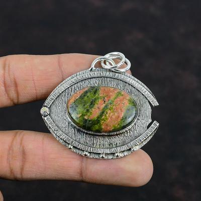 Unakite Pendant Handmade Pendant Natural Gemstone Jewelry 925 Sterling Silver Pendant Decent Unakite Jewelry Gifts For Him Statement Pendant