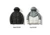 Unisex Hooded Color Block Winter Cotton Jacket, Thickened and Trendy Loose Fit.