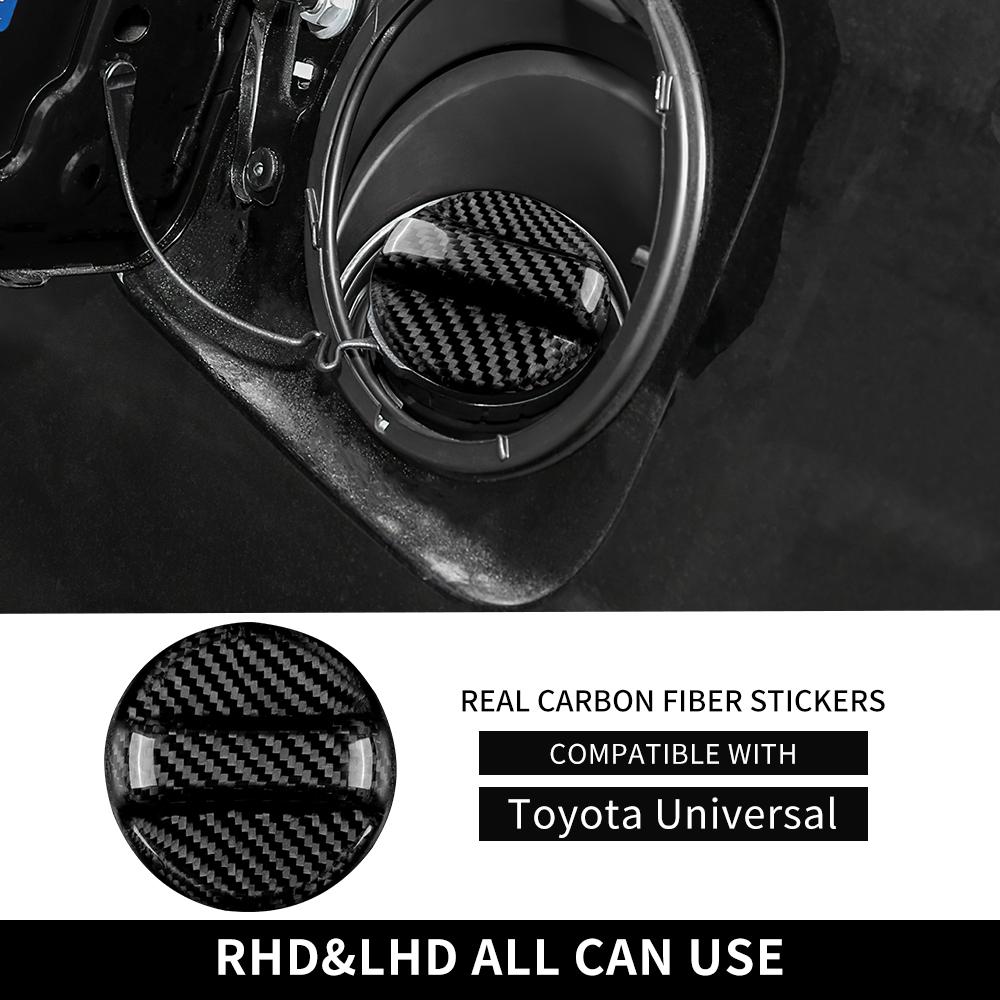 Real Hard Carbon Fiber Gas Fuel Tank Cover for Toyota Camry Corolla Supra Prius Tacoma Gasoline Cap Trim One Size
