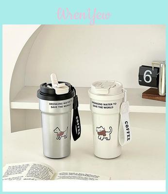 Cute Cat Coffee Cup With Insulated Stainless Steel Design For Home Office Use