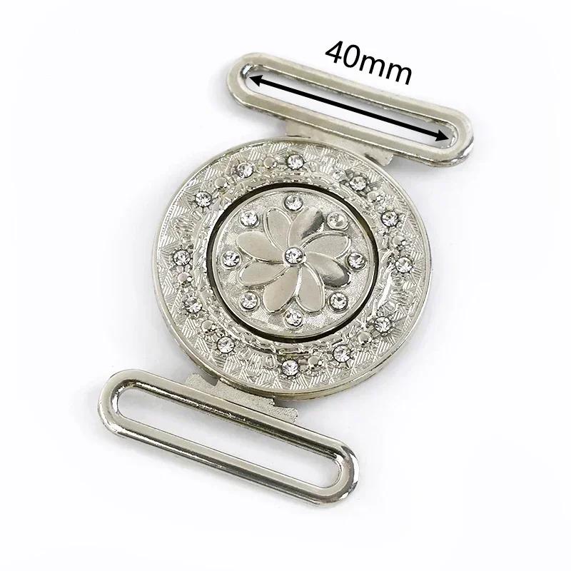 Meetee 1/2/4/5Pcs 30-60mm Metal Waist Belt Buckle Ribbon Band Adjust Clasp Coat Down Jacket Belts Decor Hook Buckles Accessories