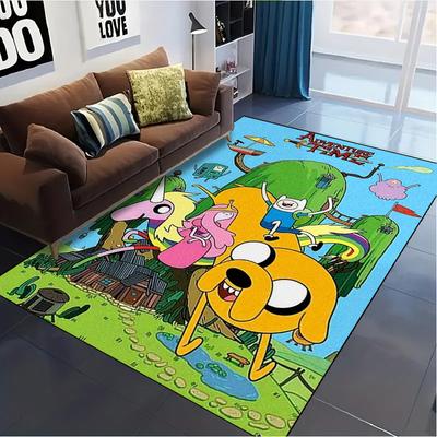Adventure Time Carpet Rug for Living Room Bedroom Home Sofa Decoration,Kids Play Non-slip Floor Mat