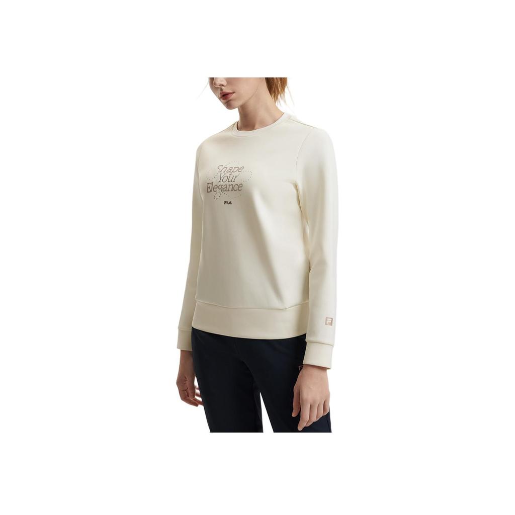 Fila Mode Lässig Bequem Pullover Sweatshirt Damen Sweatshirt Reiher-Weiß A11W511204FWT