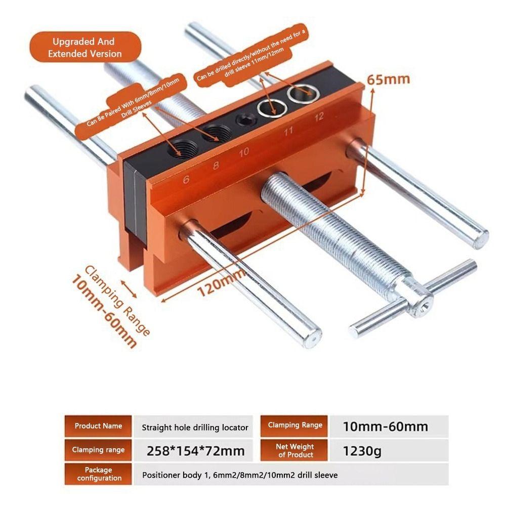 Precision Align Drill Locator Clamp Fixed Woodworking Clamp Wood Punch Tool Mortise Drilling