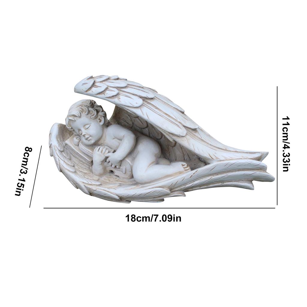 Angel Dog Cat Decoration Statue Resin Pet Memorial Statue Outdoor Garden Home Ornament Sleeping Angel Wing Sculpture
