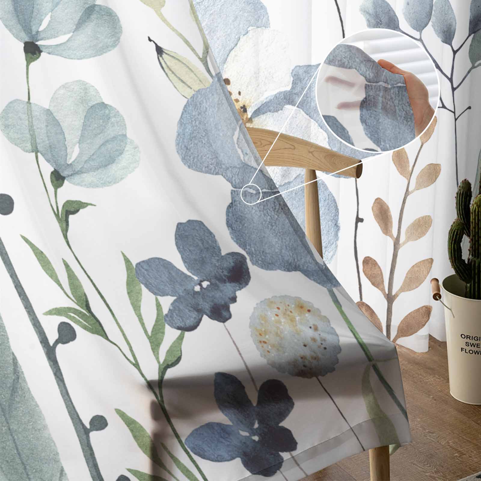 Летние цветы и растения тюлевые оконные шторы для спальни роскошный домашний декор шторы — фото 5